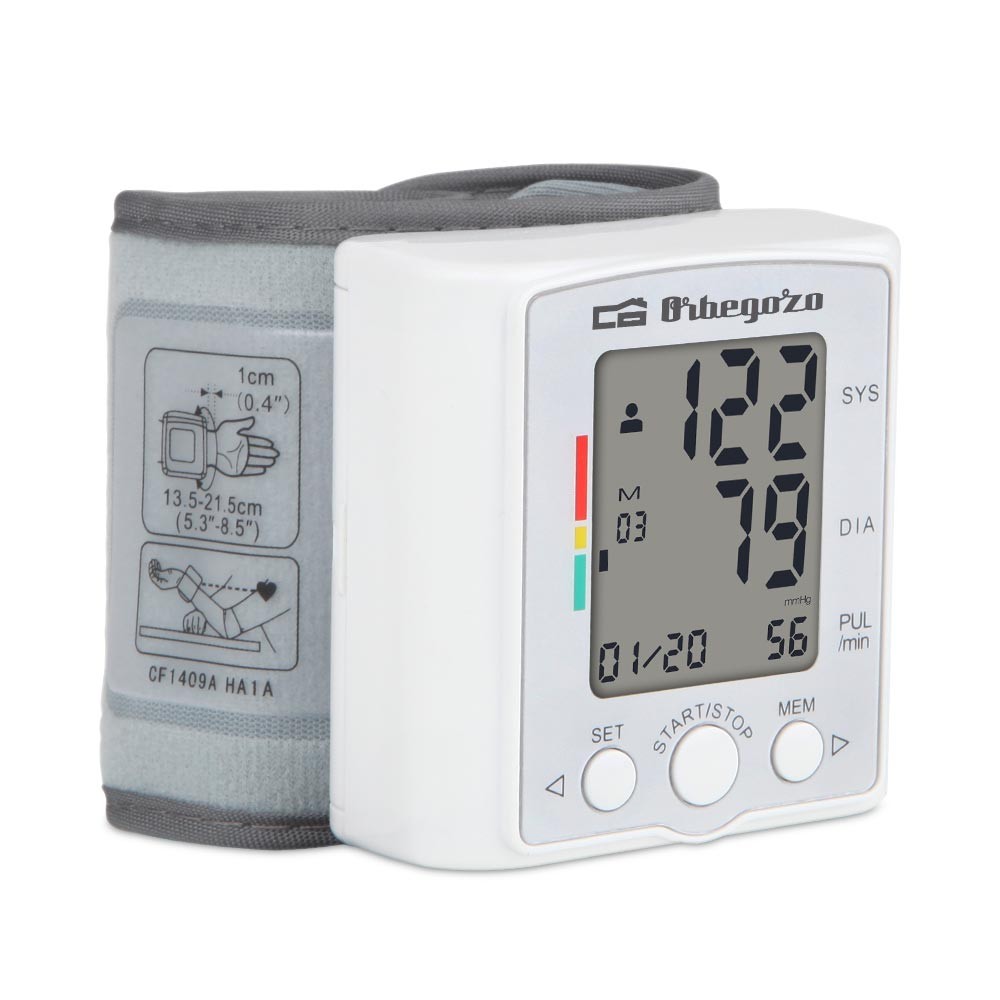 Tensiómetro Muñeca Automático LCD ORBEGOZO TES 3650 REF 16800 Blanco